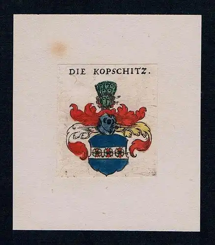 . die Kopschitz Wappen coat of arms heraldry Heraldik Kupferstich