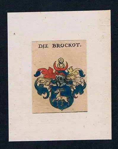 . die Brockot Wappen coat of arms heraldry Heraldik Kupferstich