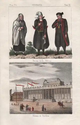 Schlesien Silesia Polen Berlin Poland Tracht Trachten Lithographie