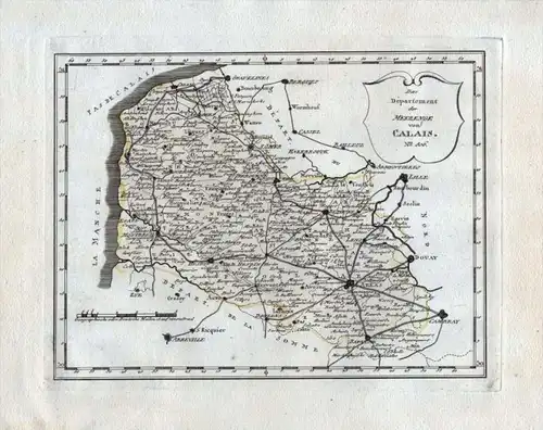 Das Departement der Meerenge von Calais Nr. 806 - Pas de Calais Arras Lens Berck Bruay la Buissiere carte grav