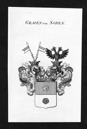 Grafen von Soden - Soden Sode Wappen Adel coat of arms Kupferstich  heraldry Heraldik