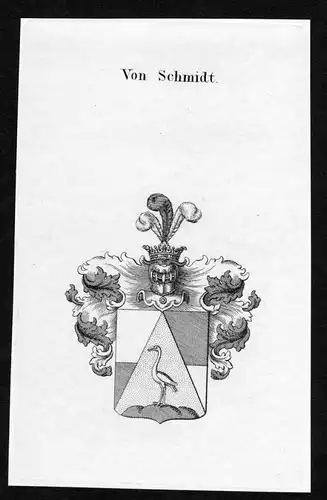 Von Schmidt - Schmidt Wappen Adel coat of arms Kupferstich  heraldry Heraldik