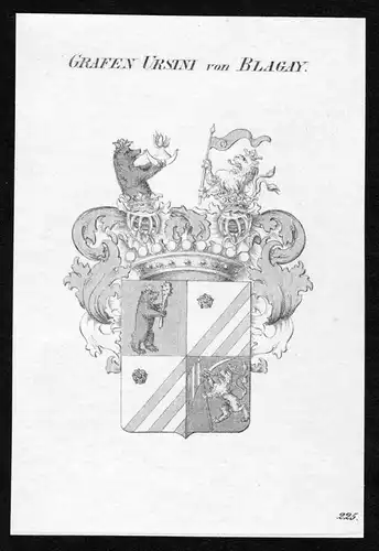 Grafen Ursini von Blagay - Ursini von Blagay Wappen Adel coat of arms Kupferstich  heraldry Heraldik