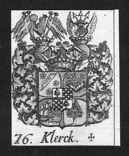 - Klerck Wappen vapen coat of arms Genealogie Heraldik Kupferstich heraldry