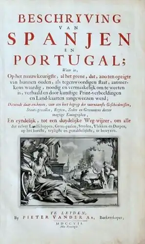 Espana Portugal Title Page engraving van Aa
