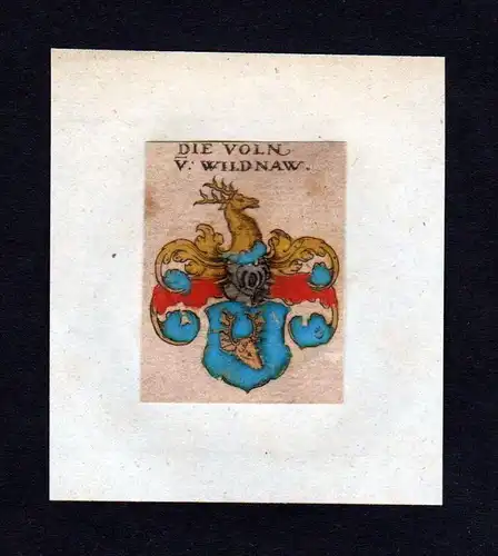 h. von Wildnau  Wappen coat of arms heraldry Heraldik Kupferstich