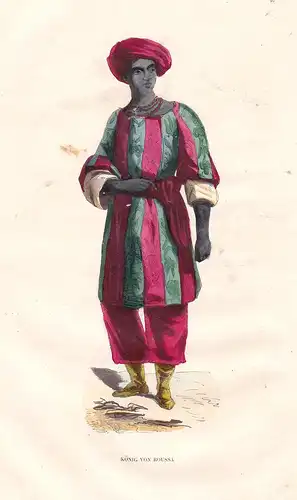 König von Boussa - Bussa Nigeria Afrika Africa König king Tracht Trachten costumes Grafik