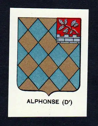 Alphonse - Alphonse Alfons Wappen Adel coat of arms heraldry Lithographie  blason