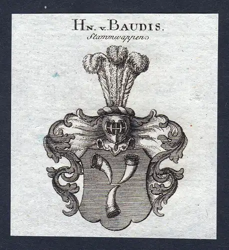 Hn. v. Baudis - Baudis Wappen Adel coat of arms heraldry Heraldik