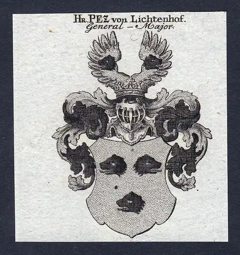 Hr. Pez von Lichtenhof - Pez Petz Lichtenhof Wappen Adel coat of arms heraldry Heraldik