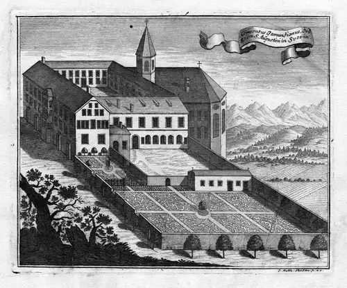 Conventus Gamundianus - Augustinerkloster Schwäbisch Gmünd Kloster Kupferstich