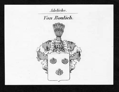 Von Boulich - Boulich Wappen Adel coat of arms Kupferstich  heraldry Heraldik