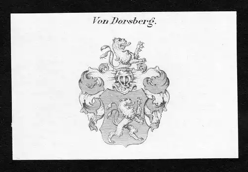 Von Dorsberg - Dorsberg Wappen Adel coat of arms Kupferstich  heraldry Heraldik