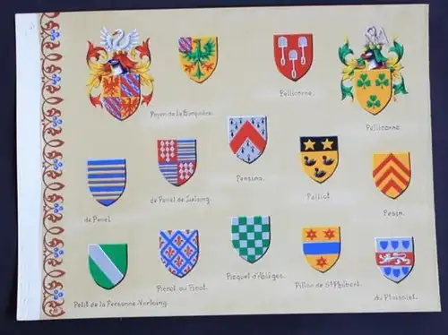 Payen de la Bucquière Pellicorne Pensins Palliot Penel Blason Wappen Heraldik