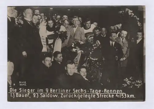 Die Sieger im 9 Berliner Sechs-Tage-Rennen - Radsport Fahrrad Radrennen Berlin Sechstagerennen