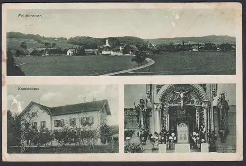 Feldkirchen. Krankenhaus. - Feldkirchen LK München Bayern Postkarte Ansichtskarte AK