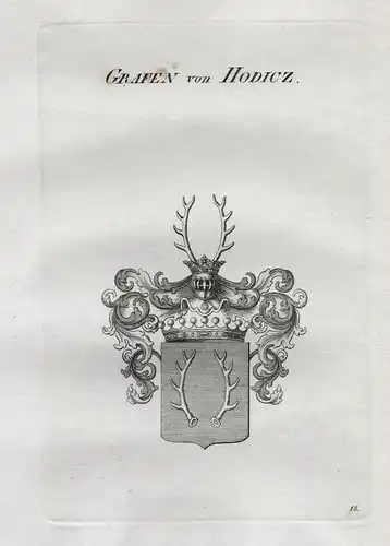 Grafen von Hodicz. - Hodicz Wappen Adel coat of arms Heraldik heraldry