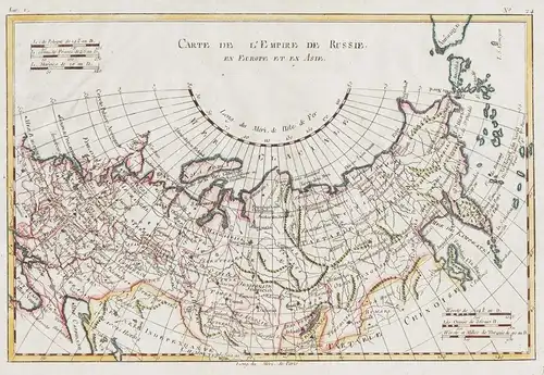 Carte de l'Empire de Russie en Europe et en Asie - Russia Russland Russe Karte map