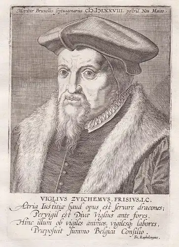 Viglius Zvichemus, Frisius - Viglius Zwichem (1507 - 1577) Dutch statesman Jurist