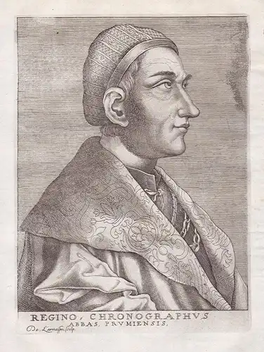 Regino, Chronographus - Regino von Prüm (c.840-915) chronicler music theorist Abtei Prüm historian Portrait