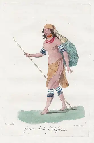 Habitant de la Californie - California Kalifornien Californian woman native America Amerika costume Trachten