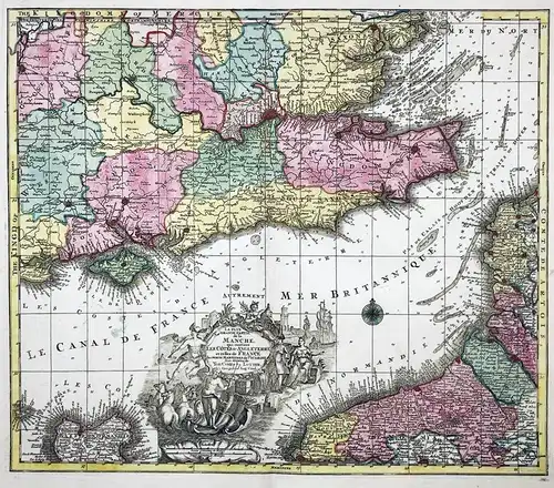 La plus grande partie de la Manche qui contient Les Cotes d'Angleterre et celles de France, les Bords Maritime