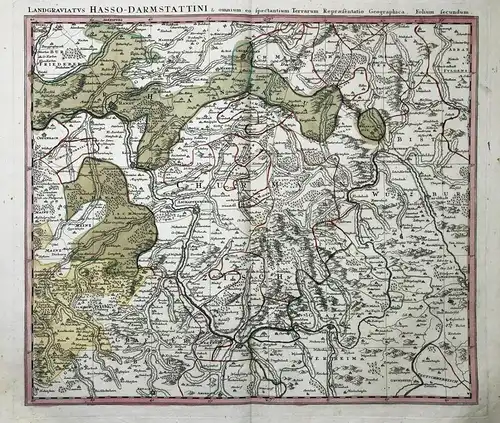 Landgraviatus Hasso-Darmstattini & omnium eo spectantium Terrarum Representatio Geographica. Folium secundum.