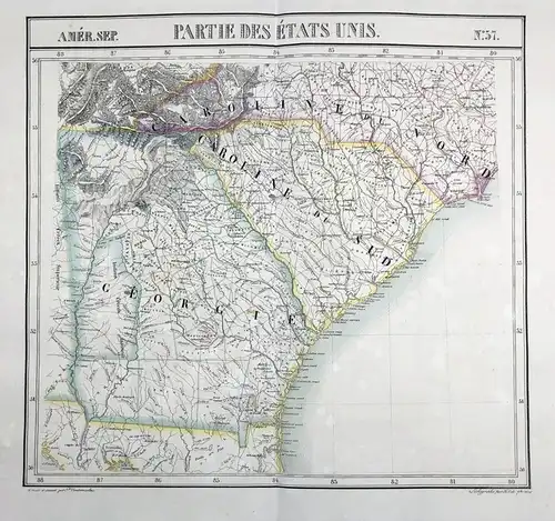 Amer. Sep. / Partie des Etats-Unis. / N° 57 - United States North Carolina South Carolina Southeast Georgia US