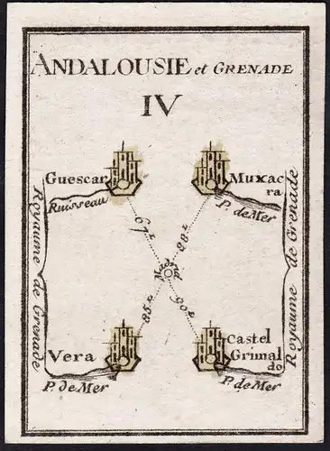 Andalousie et Grenade IV - Granada / Andalusien Andalucía / Espana Spain Spanien / map / Karte
