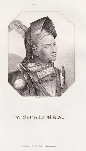 v. Sickingen - Franz von Sickingen (1481-1522) knight Ritter Anführer leader / Portrait
