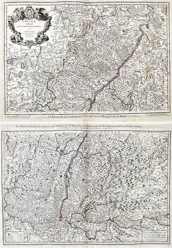 L'Alsace divisée en ses principales parties - Alsace Elsass / France Frankreich