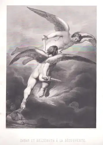 Satan et Belzebuth a la Decouverte - Satan u. Beelzebub / Milton Paradise lost Verlorenes Paradies