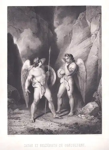 Satan et Belzebuth se Consultent - Satan u. Beelzebub / Milton Paradise lost Verlorenes Paradies