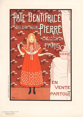 Affiche pour la Pate dentrifice du docteur Pierre (Plate 26) - poster Plakat Art Nouveau Jugendstil