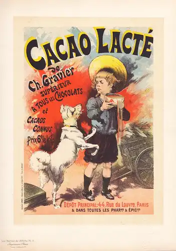 Affiche pour le Cacao lacte, de Ch. Gravier (Plate 11) - cocoa Kakao / poster Plakat Art Nouveau Jugendstil