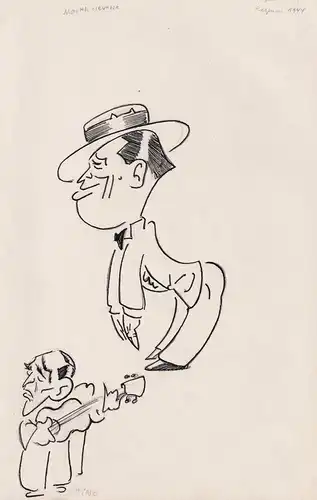 Maurice Chevalier (1888-1972) Chansonsänger singer French actor Schauspieler / Tino Rossi (1907-1983) Schauspi