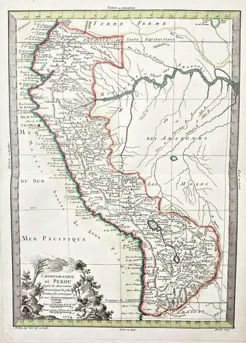 Chorographie du Perou. - Peru South America Ecuador Chile Bolivia Karte map