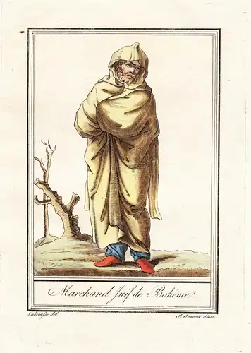 Marchand Juif de Boheme - Jewish merchant Jew / Bohemia Böhmen / Judaica Juden / costume  Tracht