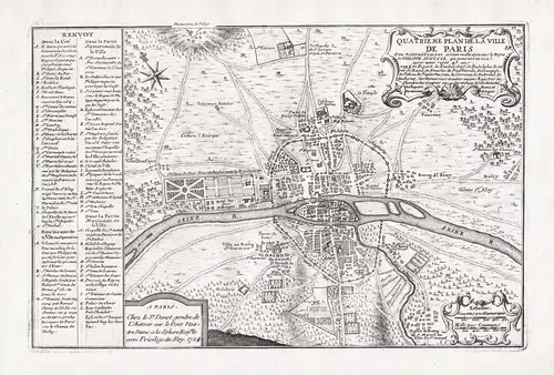 Quatrieme Plan de la Ville de Paris - Paris Plan Stadtplan / Ile-de-France Frankreich