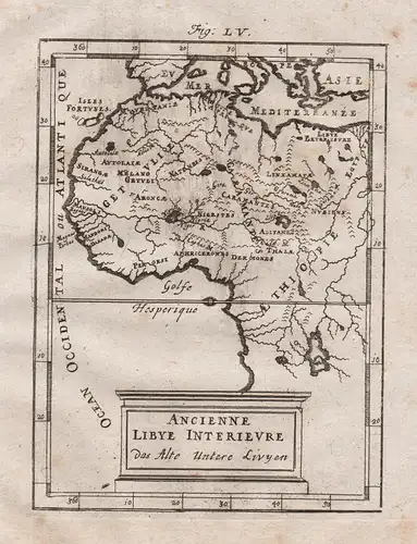 Ancienne Libye Interieure - Africa North West Morocco Algeria Mauritania Nigeria Karte map