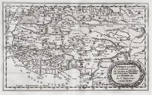 Afrique ou Libie Ulterieure ou sont le Saara, ou Desert, le Pays des Negres, la Guinée, &c - Western Africa Af