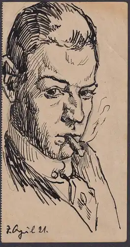 (Portrait eines Mannes mit Zigarette) - Rauchen smoking