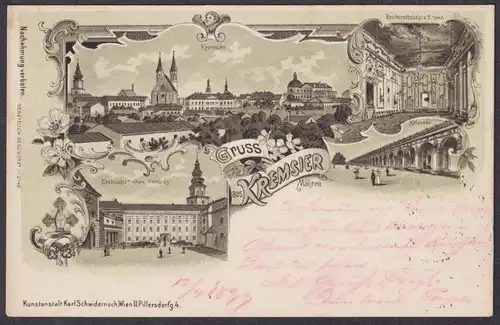 Gruss aus Kremsier - Kromeriz Mähren Moravia Czech Cechy Cesko Tschechien Ansichtskarte Postkarte AK postcard