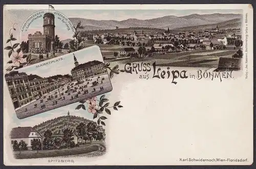 Gruss aus Leipa in Böhmen - Ceska Lipa Stefanie-Turm Spitzberg Böhmen Bohemia Czech Cechy Cesko Tschechien Ans