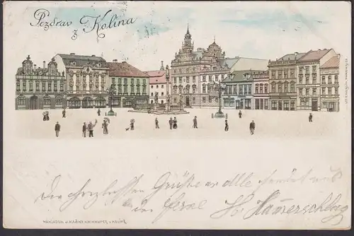 Podzdrav z Kolina - Cholina Köllein Böhmen Bohemia Czech Cechy Cesko Tschechien Ansichtskarte Postkarte AK pos