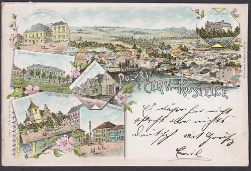 Pozdrav z Cerv. Kostelce - Kostelec u Stríbra Böhmen Böhmen Bohemia Czech Cechy Cesko Ansichtskarte Postkarte