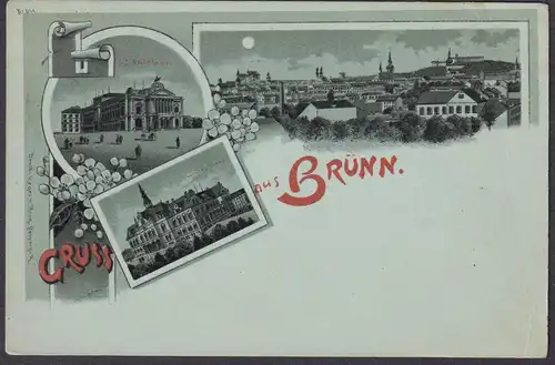 Gruss aus Brünn - Brno Mähren Moravia Czech Cechy Cesko Tschechien Ansichtskarte Postkarte AK postcard