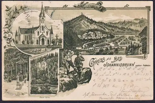 Gruss aus Bad Johannisbrunn - Felix-Hütte Kirche in Meltsch Böhmen Bohemia Czech Cechy Cesko Tschechien Ansich