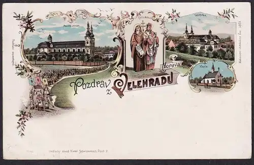 Pozdrav z Velehradu - Velehrad Böhmen Bohemia Cesko Czech Cechy Tschechien Ansichtskarte Postkarte AK postcard