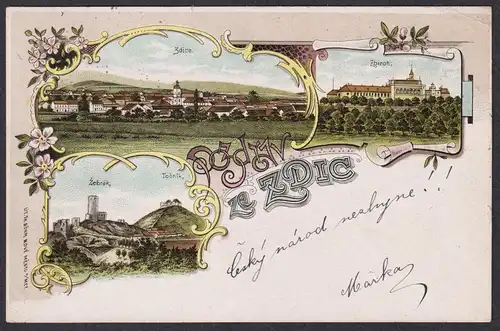 Pozdrav ze Zdic - Zdice Zditz Böhmen Bohemia Czech Cechy Cesko Tschechien Ansichtskarte Postkarte AK postcard